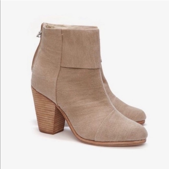 rag & bone Shoes - Rag & Bone Newberrry Canvas Tan Heeled Booties